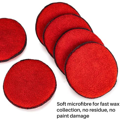 Sukh 12 Pack Microfiber Applicator Pads - Foam Car Wax Applicator Pad for Detailing - color: Red
