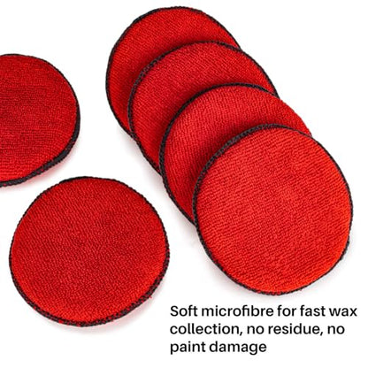 Sukh 12 Pack Microfiber Applicator Pads - Foam Car Wax Applicator Pad for Detailing - color: Red