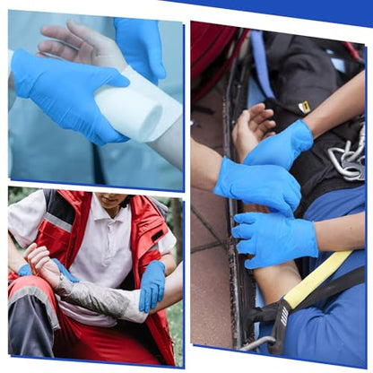 Chicingyou 30 Pairs Disposable Emergency Glove Individually Packaged Travel Gloves Travel Trauma Essential Nitrile Glove (Blue) - color: Blue