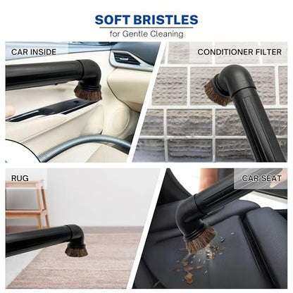 2PACK Horse Hair & Plastic Bristles Brushes for Shop Vac 2-1/2'' - Vacuum Accessories for Shop Vac 2-1/4'' Compatible with Rigid Shop-Vac VacMaster Craftman, Vacuum Attachments for Car Detailing - style: Horsehair + PP