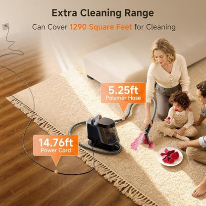 Uwant Carpet Cleaner Machine 18Kpa Portable Carpet Cleaner for Cars Couch, 2in1 Water Tank Upholstery Cleaner, Spot Cleaner with Cleaning Tools, 2.4 Liter Set of 1 - color: Blue-Margaret