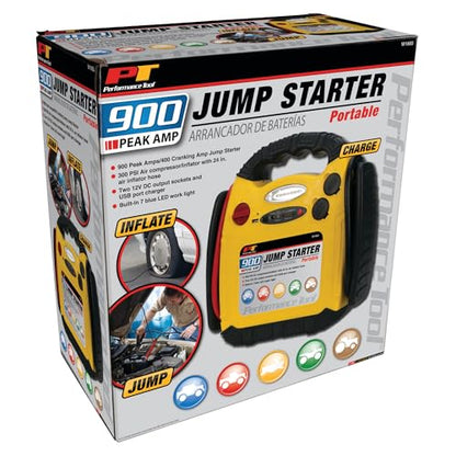 Performance Tool W1665 900 Amp Jump Starter, Inflator, Portable Power Unit - style: PORTABLE (900 PEAK AMP)