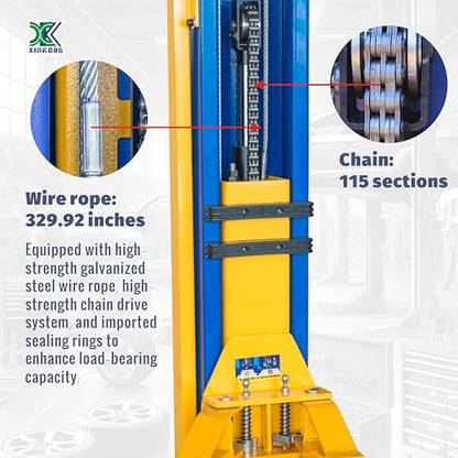 XK-1150 Two Post Auto Lift Car Lift 220V Capacity 11500 Lbs Truck Hoist with 36 Months Parts Replacement