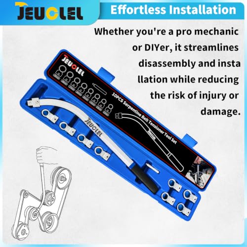 10PCS Universal Auxiliary Timing Idler Belt Wrench Serpentine Belt Tension Pulley Wrench Set Engine Timing Belt Tensioning Nut Bolt Screw Remover - color: 10pcs Universal Auxiliary Idler Belt Tensioner Pulley Removal Tool Kit