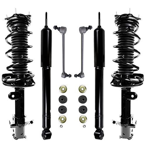 Detroit Axle - Front Struts & Coil Springs Rear Shock Absorbers Sway Bar Links Replacement for 2007-2012 Acura RDX - 6pc Set - size: 6AQS47354/Shock Kit