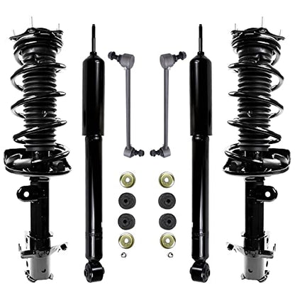 Detroit Axle - Front Struts & Coil Springs Rear Shock Absorbers Sway Bar Links Replacement for 2007-2012 Acura RDX - 6pc Set - size: 6AQS47354/Shock Kit