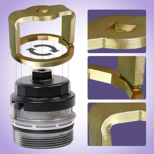 1726 Oil Filter Socket Wrench Removal Tool-64mmx14 Flute Canister Oil-filter Cap Remover Wrench Compatible with Lexus/Scion/Toyota Oil Cup and Infiniti,Nissan,Honda Spin-on Filter Housing-4/6/8 Cyl