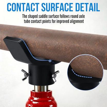 Bottle Jack Adapter,V-Shaped Axle Saddle, Adjustable Bolts (Black | V-shaped axle saddle helps position common 3 in and 4 in round axle tubes for RV, trailer and truck service - color: Black Bolts