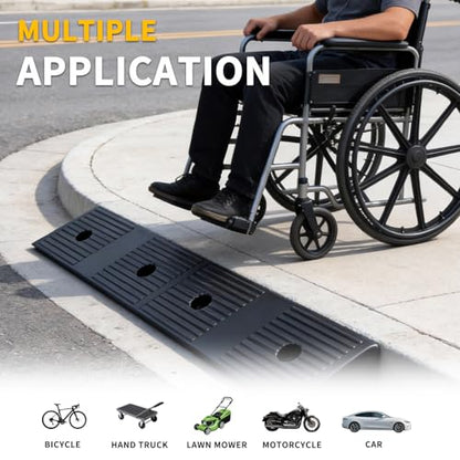 Rubber Curb Ramps 2" Rise 2 Pack for Driveway Wheelchair Riding Mower Doorways Threshold Garage Sidewalks,Ramps for Car Truck Motorcycle Bike,7000lbs Load Capacity - size: 2"inch