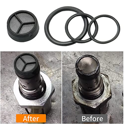 Mekar 6.0 IPR Valve Socket and Oil Rail Adapters Kits and 6.0 High Pressure Oil Pump IPR Valve Air Test Fitting Tool with Seal Kit Compatible with 6.0L Powerstroke Diesel Engine - size: 8PCS Set