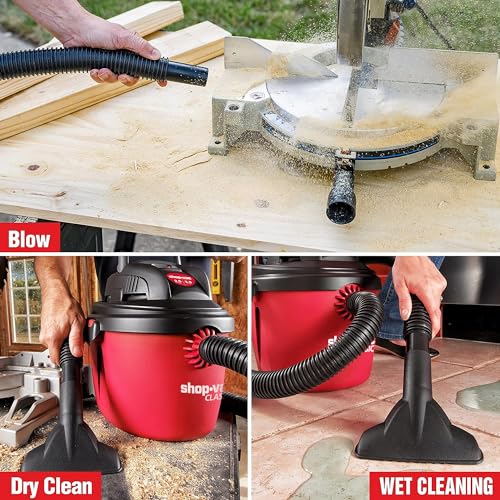Shop-Vac 2.5 Gallon 2.5 Peak HP Wet/Dry Vacuum, Portable & Compact 2036000 | Small Shop Vac with Collapsible Handle, Wall Bracket & Multifunctional Attachments for Home, Jobsite