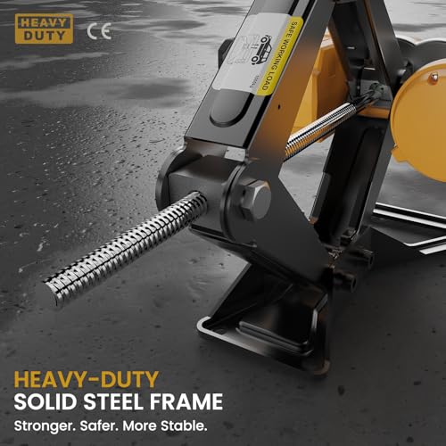 Dual Power Electric Car Jack Compatible with Dewalt 20V MAX Battery | w/ 4.0Ah Battery & 12V DC Backup, 1 Ton, 5.5-15.7in Lifting Range, Heavy Duty Steel Cordless Jack for Emergency Tire Change