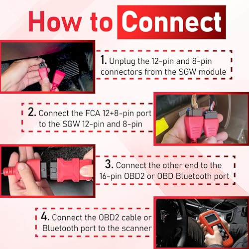12+8 Pin Connector to OBD2 Adapter, 2.6FT Secutiry Gateway Bypass Cable, 12+8 Cable Suitable for Chrysler SGW Equipped FCA Vehicles for Diagnostic, Fit for Scanners MK808 MK808S MX808 MS906 Pro MS908S - size: 2.6 FT