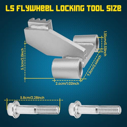 Chelhead Flywheel Holder with 8.8 Bolts LS Flywheel Locking Tool Silver | Compatible with 4.8 5.3 5.7 6.0 6.2 LS1 LS2 LS3 LS6 Chevy LSX Camaro, Corvette, Trans am, GTO, G8, CTS V, GM Trucks LS Engine - color: Silver