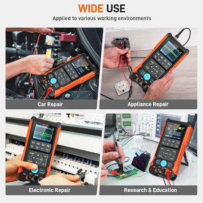 Handheld Oscilloscope Multimeter GOCHIFIX Waveform Generator 3 in 1 Automotive Oscilloscope 2 Channel 80Mhz Bandwidth 200Msps Sampling Rate Signal Generator Digital Oscilloscope Multimeter - style: 80 Mhz