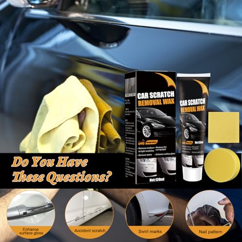 Scratch Remover for Vehicles, Upgrade Car Scratch Remover for Deep Scratches, Car Polishing Wax Scratch Remover for Vehicles,Car Scratch Repair Paste,Cars Paint Scratchs Repair Kit with Wipe Sponge