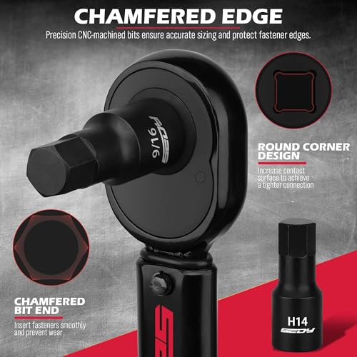 Hex Bit Impact Socket Set: 36-Piece with 4 Adapters, 1/4" 3/8" 1/2" Drive Master Allen Impact Socket Set, SAE and Metric, H5-H19 & 3/4"-5/64", Heavy Duty Storage Case, Automotive Mechanic - style: 36-Piece Hex Impact (SAE/Metric)