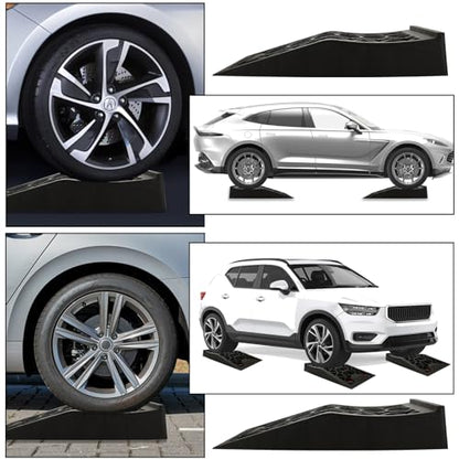 2 Pack Car Ramps for Jack Support and Lift Vehicle Maintenance, Low Profile Portable Car Service Ramps with Anti-Slip Pads for Garage for Maintenance or Oil Changes 17.2'' x 9.4'' x 3.1''