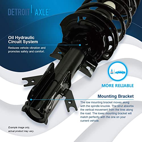 Detroit Axle - FWD 4pc Struts Shock Absorbers Kit for 2013-2020 Ford Fusion, 2 Front Struts w/Coil Spring 2 Rear Shocks Absorbers 2013 2014 2015 2016 2017 2018 2019 2020 Replacement Suspension - size: 4AQ47080/Shock Kit