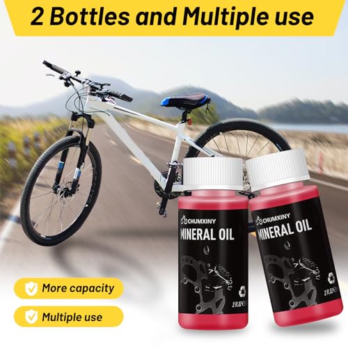 CHUMXINY Brake Bleed Kit for SHIMANO, TEKTRO Hydraulic Disc Brakes, Including High Performance Mineral Brake Fluid (120ml)