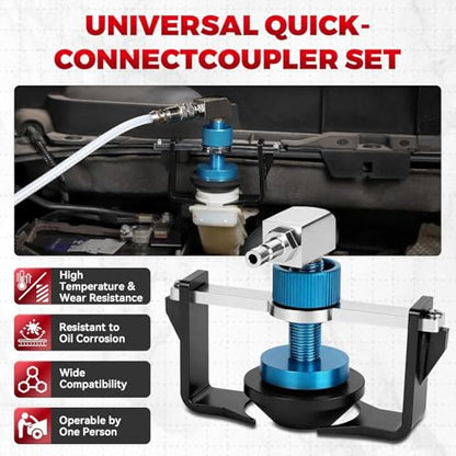 Universal Brake Bleeder Adapter for Multiple Car Brands | 22–58mm adjustable range; aluminium alloy body; 4 quick couplings included; fitted with rubber seal rings - style: Universal Brake Bleeder Adapter