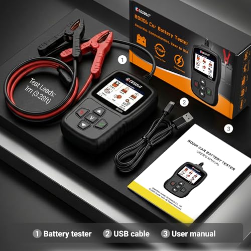 Car Battery Tester 12V/24V 20–2000CCA Automotive Battery Load Tester with Cranking & Alternator Test, 10-220Ah Pro Analyzer for Car Motorcycle Heavy Duty Truck SUV RV, Avoid Breakdown & Winter Ready