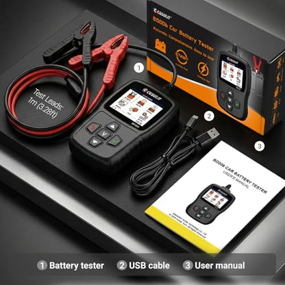 Car Battery Tester 12V/24V 20–2000CCA Automotive Battery Load Tester with Cranking & Alternator Test, 10-220Ah Pro Analyzer for Car Motorcycle Heavy Duty Truck SUV RV, Avoid Breakdown & Winter Ready