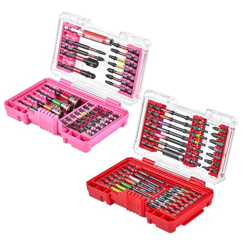 Geinxurn 66Pieces Impact Screwdriver Bits Set, Magnetic S2 Steel 1”/2”/3” Phillips/Square/Torx/Slotted Bits Tips,Impact Bit Holder and Nut Driver with Storage Box Case - style: UTCM066