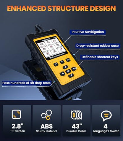 OBD2 Scanner for Jaguar Land Rover Full System Diagnostic Tool | OBDMATE OM501 Car Scanner with Oil Reset Battery Register...Full OBDII Functions Read&Erase Fault Codes, Free Software Update