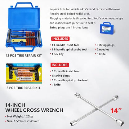 2 Ton (4000 lbs) Capacity Floor Jack Low Profile Garage Hydraulic Trolley Service Lift Floor Jack Combo with Ratchet 3 Ton Jack Stands for SUV, Car and Truck, Blue - color: 2Ton with Jack stands+Tire repair kit Blue