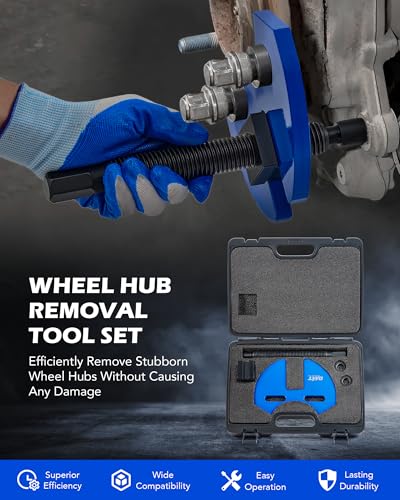 Orion Motor Tech Wheel Hub Removal Tool Kit, Wheel Bearing Hub Remover Tool Set Compatible with 5 6 8 Lug Hub Assemblies on Cars and Trucks, Wheel Hub Buster Puller with Carrying Case | Wheel Bearing Hub Remover Tool Set Compatible with 5 6 8 Lug Hub Asse