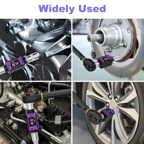 ANPUDS 1/2" Digital Torque Adapter Set (2.9-147.6 Ft-lb / 4-200 Nm) | Slim Electronic Torque Wrench Converter for Confined Spaces, ±2% Accuracy Torque Meter for Automotive, Motorcycle Repair - size: 1/2" (2.9-147.6 Ft.lb/4-200 Nm)