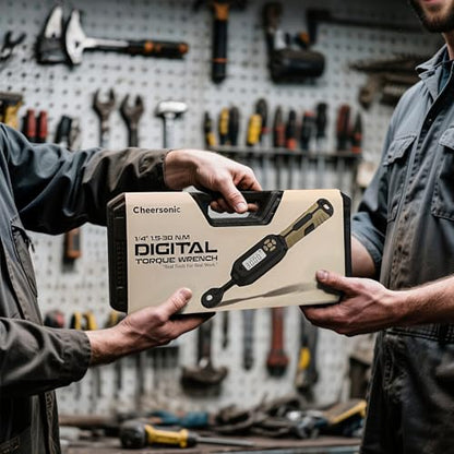 Digital Torque Wrench 1/4 drive, 1.1-22.1 ft-lb (1.5-30 Nm) ±1% Accuracy Inch Pound Torque Wrench with Buzzer and LED Electronic Torque Wrenches with Bits & Sockets for Bike Motorcycle Gunsmithing - size: 1/4 drive 1.1-22.1 ft.lb