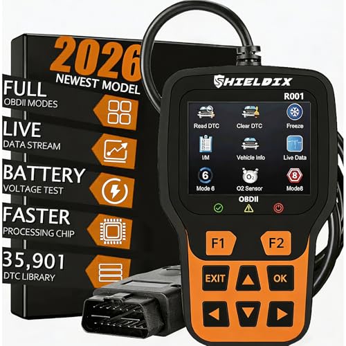 R001 OBD2 Scanner Diagnostic Tool, Check Engine Light Code Reader, Battery Voltage Tester, I/M Readiness, Reset, Live Data, Car Diagnostic Scan Tools for All OBDII Car Since 1996 - color: Black