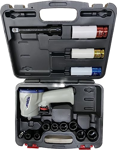 Apach Stubby Air Impact Wrench Set, Jumbo Hammer, High Torque, 1/2-Inch,1/2" Impact Sockets, Wheel Sockets, 5" Extension Bar (AW050G-SET)