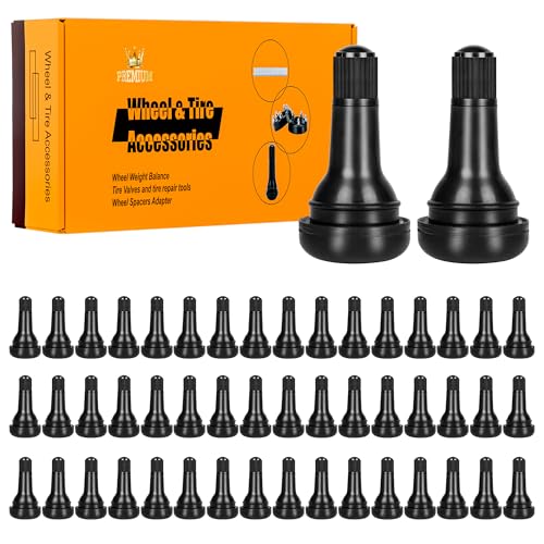 50 Pcs TR415 Snap-in Tire Valve Stems, Heavy Duty EPDM Rubber Tubeless Valve Stems Fit 0.625" (15.875mm) Rim Holes for Heavy Duty Trucks, Trailers, ATVs - size: TR415