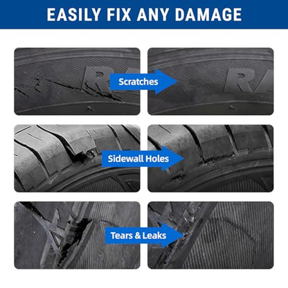 AUTOWN 47PCS Tire Repair Rubber Nail Kit - Complete Screw Plug Kit with Glue, Fast Fix for Flat Tires on Car, Truck, Motorcycle, SUV & More - size: 47pcs