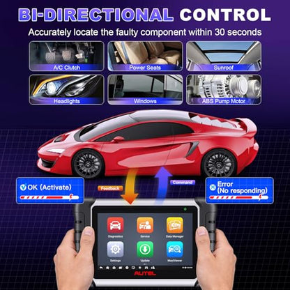 Autel Obd2 Scanner Diagnostic Tool MaxiCOM MK808Z: 2026 Bidirectional Scan Tool, 28+ Service, Active Tests Scanner for Car, All System OBD2 Diagnostics Car Scanner for DIY, Mechanic and Small Shops - style: MK808Z