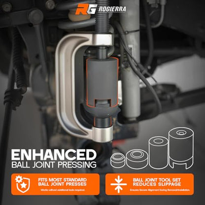 Rogierra 4PCS Ball Joint Service Adapter Set for Jeep & Dodge – Upper and Lower Ball Joint Press Tool for Removal & Installation – Compatible with Jeep/Dodge Models- Replacement for OTC 7894