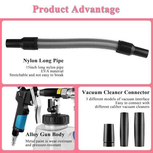 3IN1 Car Cleaning Gun Detachable Sprinkler Head for Detailing | 3IN1 Multi-Purpose Cleaning Gun Detachable Sprinkler Head for Automotive Detailing, Carpet, Upholstery, Surface Cleaning - color: blue