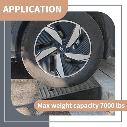 Curb Ramps for Driveway Threshold Wheelchair Doorway Sidewalks Shed Heavy Duty, 2 Pack 3.9 inch Rise, Ramps for Wheelchairs for Home Steps, Motorcycles, Lawn Mowers, 7000lbs Powersport Load ing - size: 3.9‘’Height