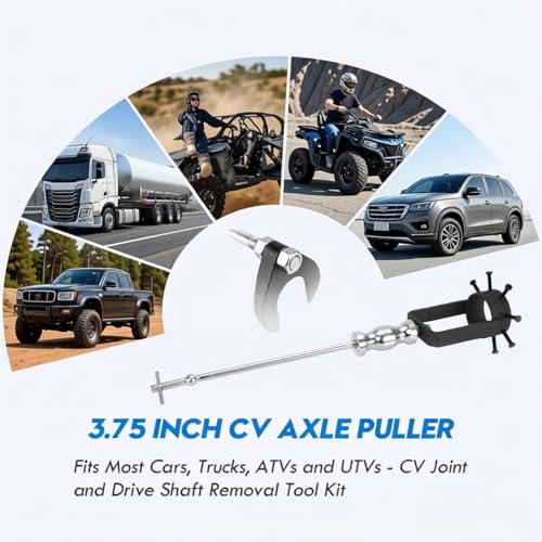 CV Axle Shaft Puller Tool Kit with 63mm 48mm CV Joint Fork Adapter, UTV/ATV CV Axle Removal Tool，Heavy Duty Axle Puller with Slide Hammer for Cars, Trucks, ATV & UTV - color: with 63mm 48mm CV Joint Fork Adapter