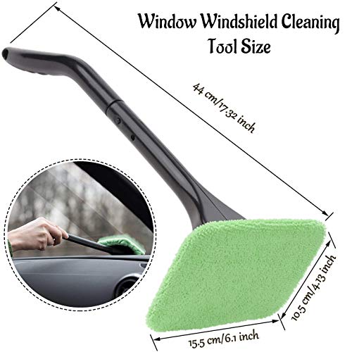 Car Window Cleaner, Windshield Cleaning Tool Auto Glass Cleaner Wiper Cars Interior Exterior Window Glass Cleaning Tool, Come with 4 Pads Washer Towel and 30ml Spray Bottle, Use Wet or Dry