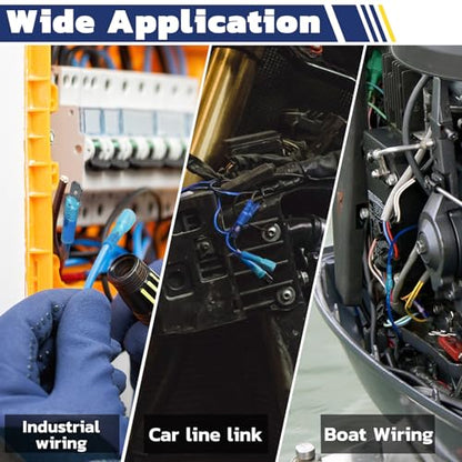 haisstronica 160pcs Heat Shrink Spade Connectors,AWG 22-10 Female and Male Wire Connectors,Quick Disconnect Spade terminals - size: AWG 22-10, style: Male&Female Kit 160PCS