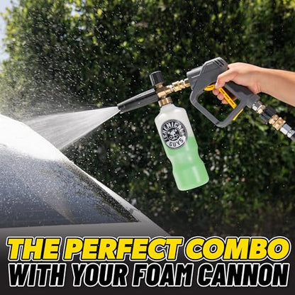 Chemical Guys, Snubby Short Pressure Washer Gun with Foam Cannon Attachment | Short-handle gun fits gas and electric washers for better control, pairs with a foam cannon for thick suds