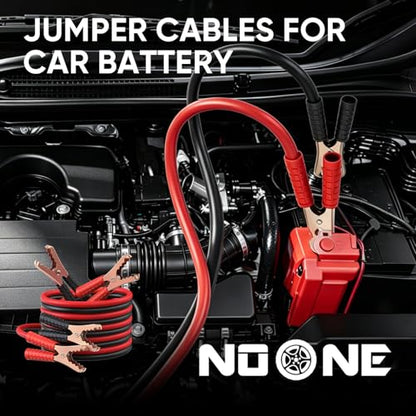 NOONE Jumper Cables for Car Battery, Heavy Duty Automotive Booster Cables for Jump Starting Dead or Weak Batteries (10-Feet) - size: 10Gauge x 10FT