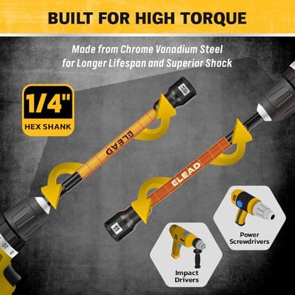 Magnetic Nut Driver Bit Set, 35-Piece Extra Long Nut Driver Set for Impact Drill, Metric & SAE, PH1 & PH2 Screwdriver Bits 1/4 Drive Shank Adapter Extension, Durable for Professional Projects - style: 35-Piece Nut Driver Set