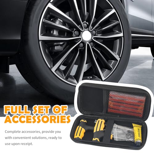 30PCS Car Tire Plug Kit,Essential Car Emergency Flat Tire Repair Kit Contains Drill/Rubber Repairs Screws/Cars Tires Repair Plugs,Professional Tubeless Tires Patch Kits for Cars