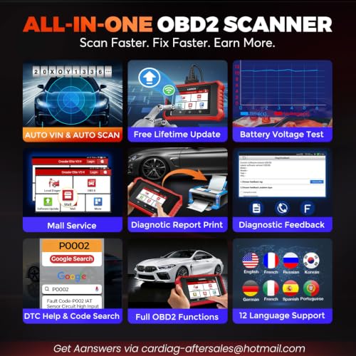 2026 LAUNCH Creader Elite V3.0 fit for Honda Acura Bi-Directional Scan Tool, Full System OBD2 Scanner, All Reset Service Code Reader, AUTOVIN, ECU Code, Battery Registration, Lifetime Free Update
