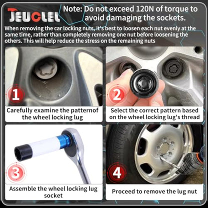 11PCS Wheel Locking Nut Key Kit for Toyota, Lexus, Tacoma | Wheel Lock Nut Socket Adapter Set, Anti-Theft Lug Removal Tool, Anti-Theft Screw Remover, Repair Tool, Tyre Fitting, garage
